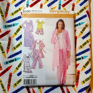 Simplicity 3696 women's pajamas pattern M L XL Factory Folded uncut